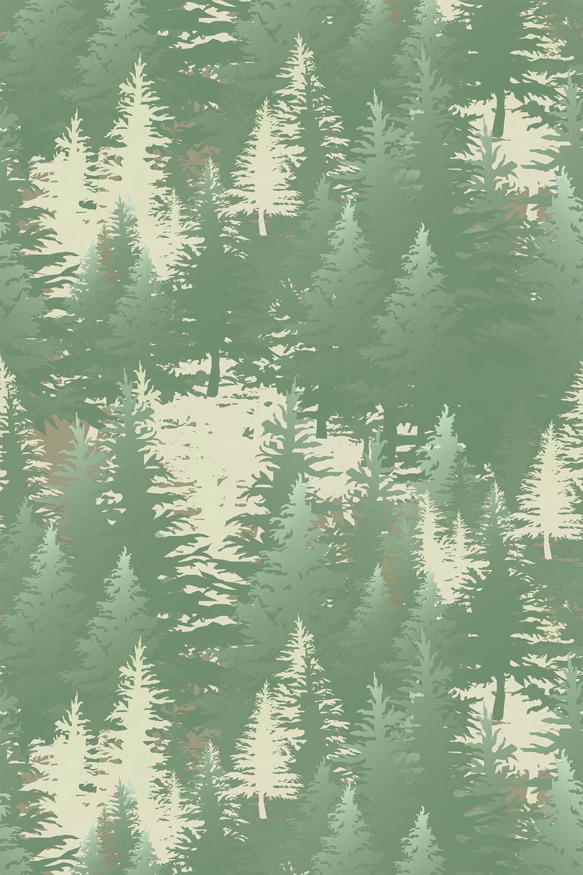Papel de parede floresta verde-sálvia natural — imagem 2