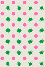 Papel de parede estrelas geométricas verde e rosa — imagem 2