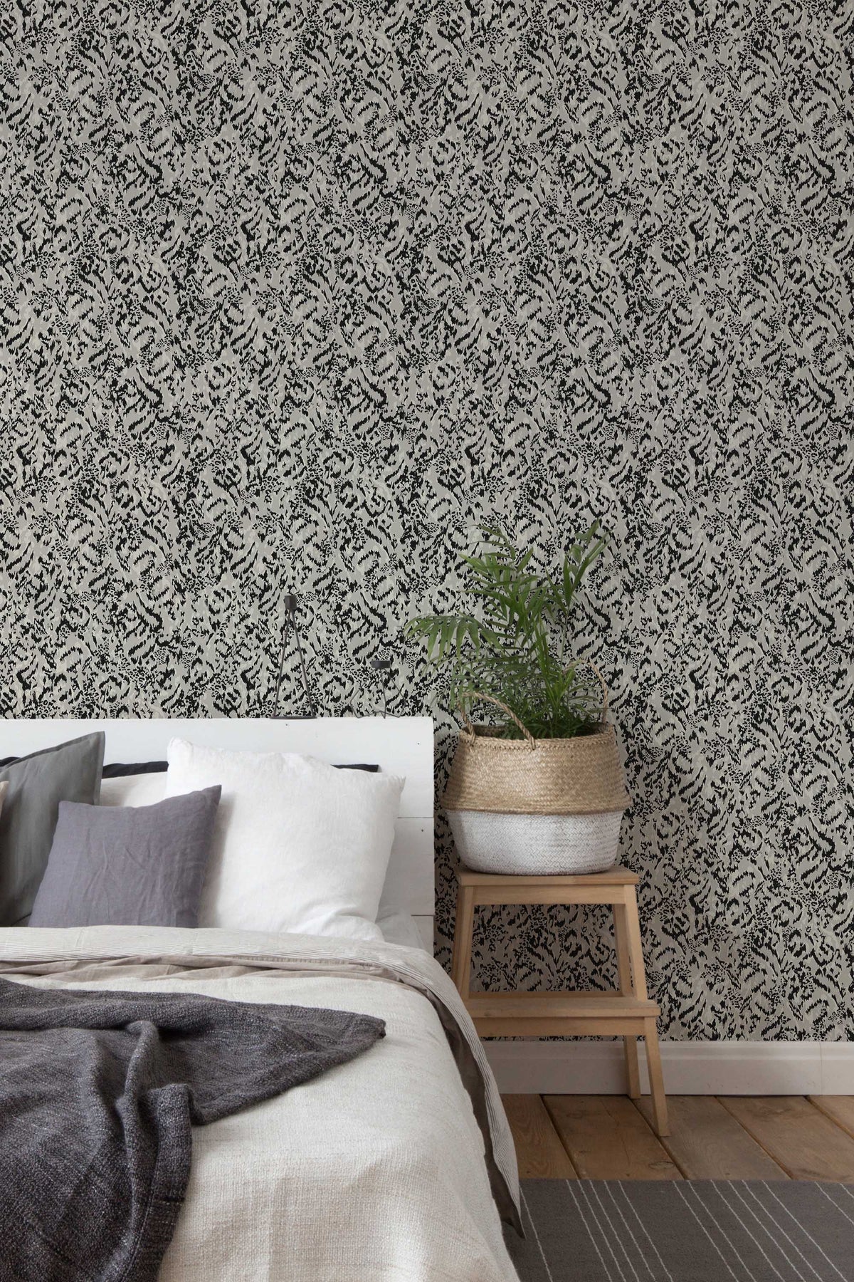 Papel de parede leopardo greige elegante