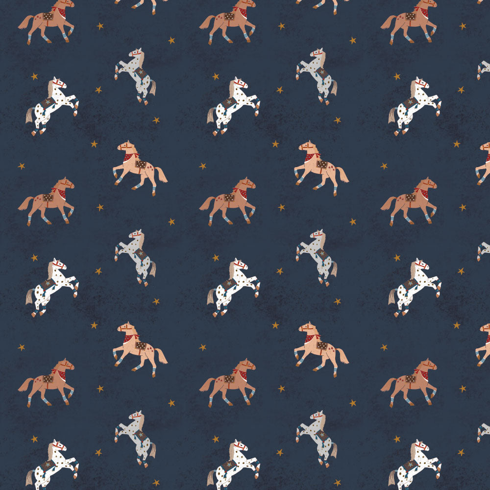 Papel de parede cavalos circo azul-marinho — imagem 8