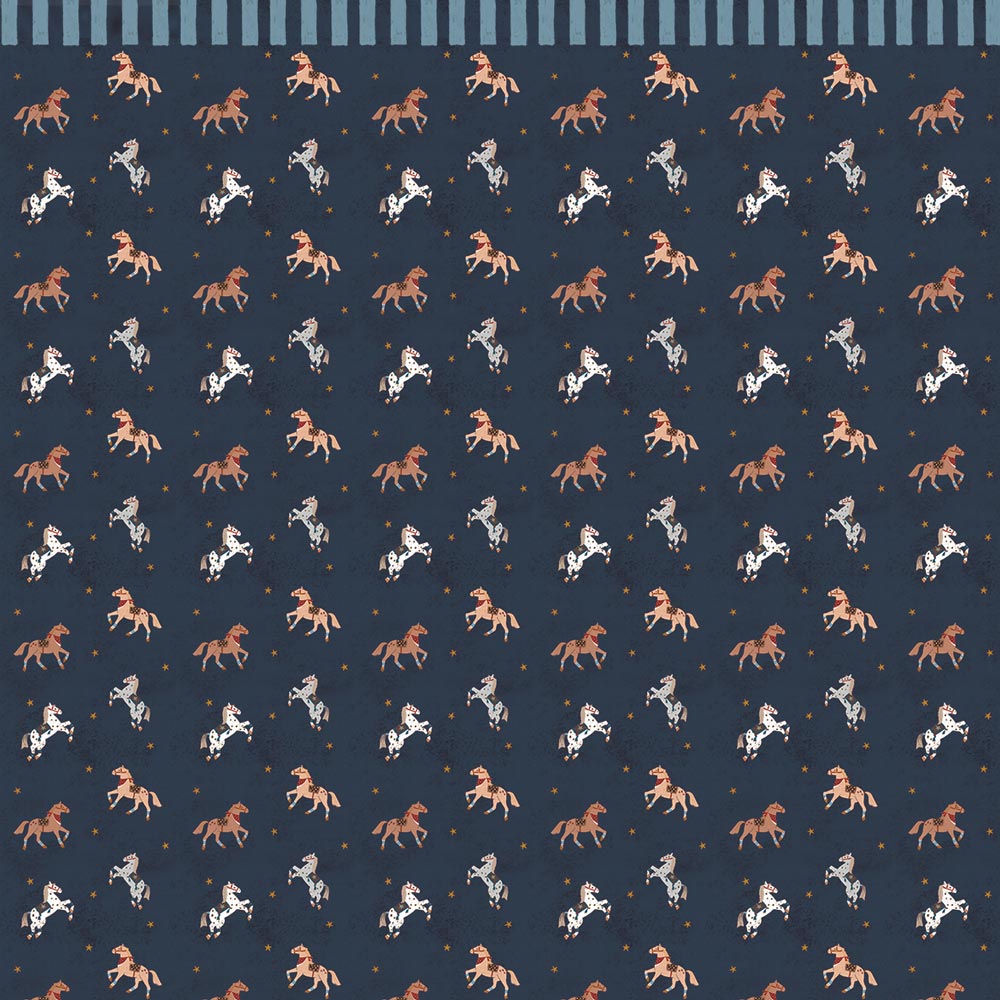 Papel de parede cavalos circo azul-marinho — imagem 9
