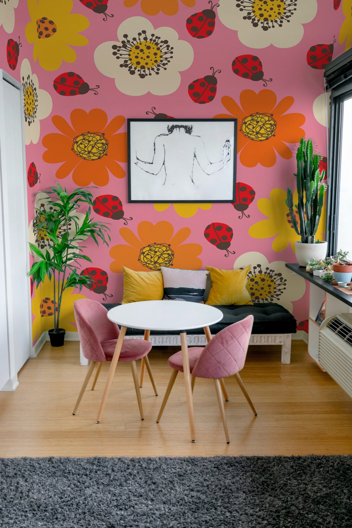 Mural de parede joaninhas floral retro — imagem 5