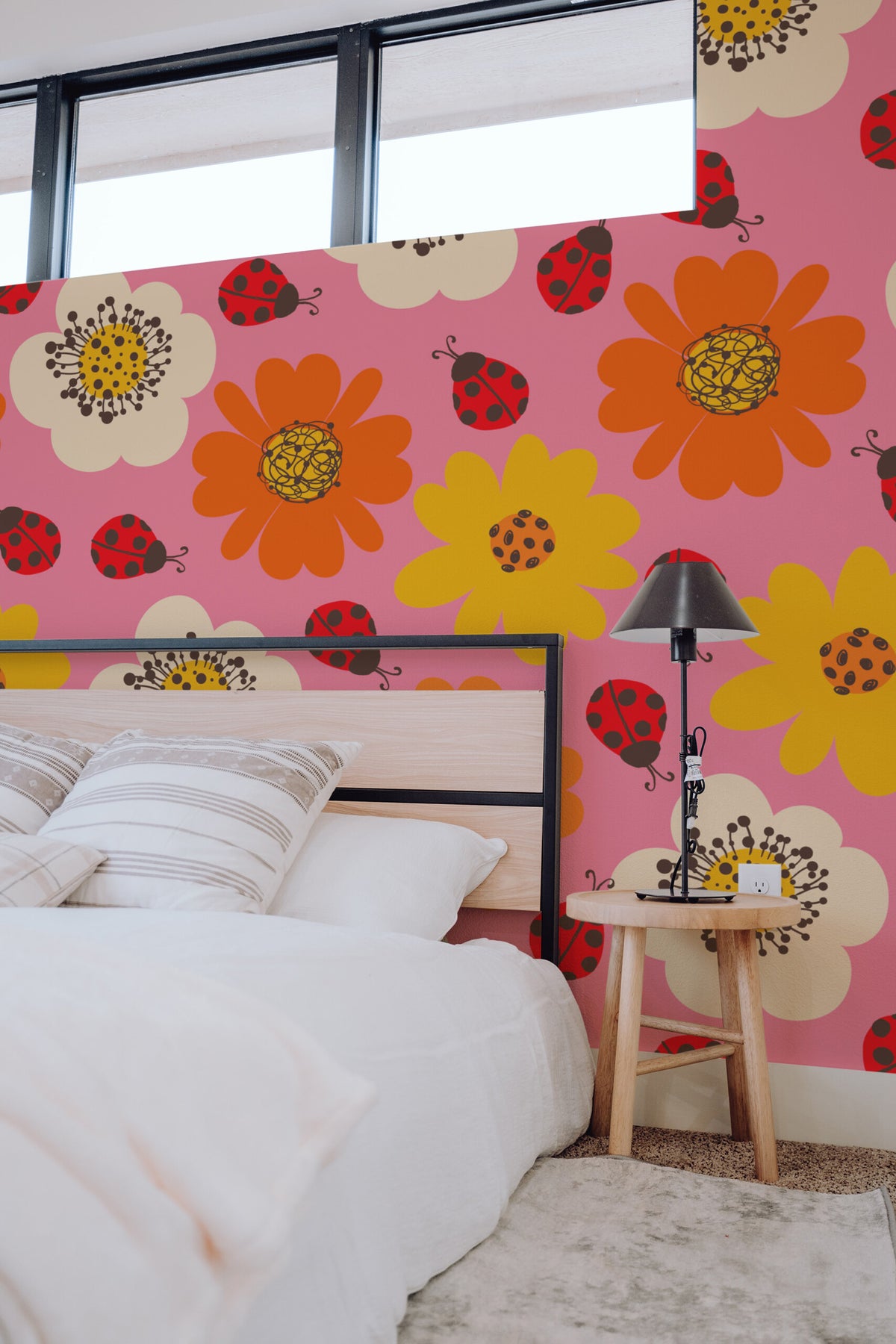 Mural de parede joaninhas floral retro — imagem 3