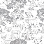 Papel de parede animais da floresta branco delicado — imagem 2