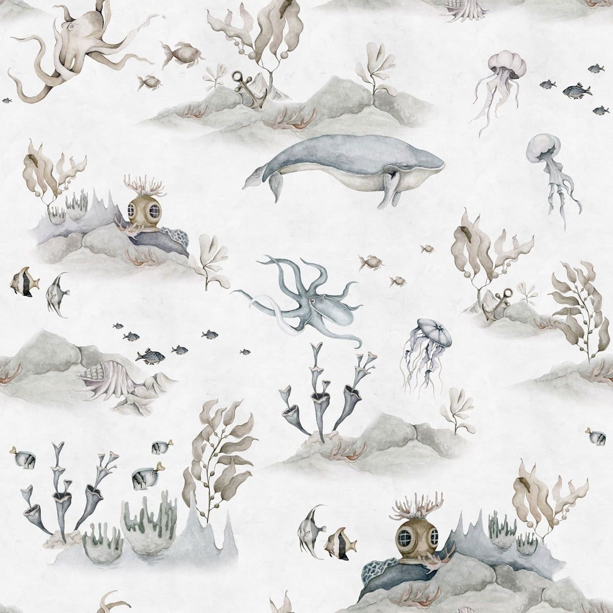 Papel de parede fundo do mar estilo vintage — imagem 8