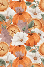 Papel de parede abóboras e flores estilo campestre — imagem 2