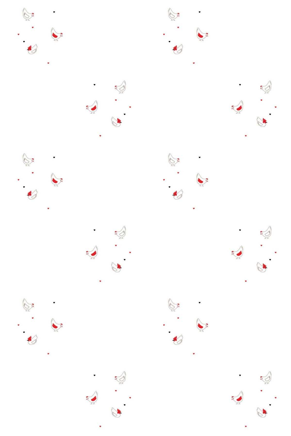 Papel de parede galinhas minimalista branco — imagem 2