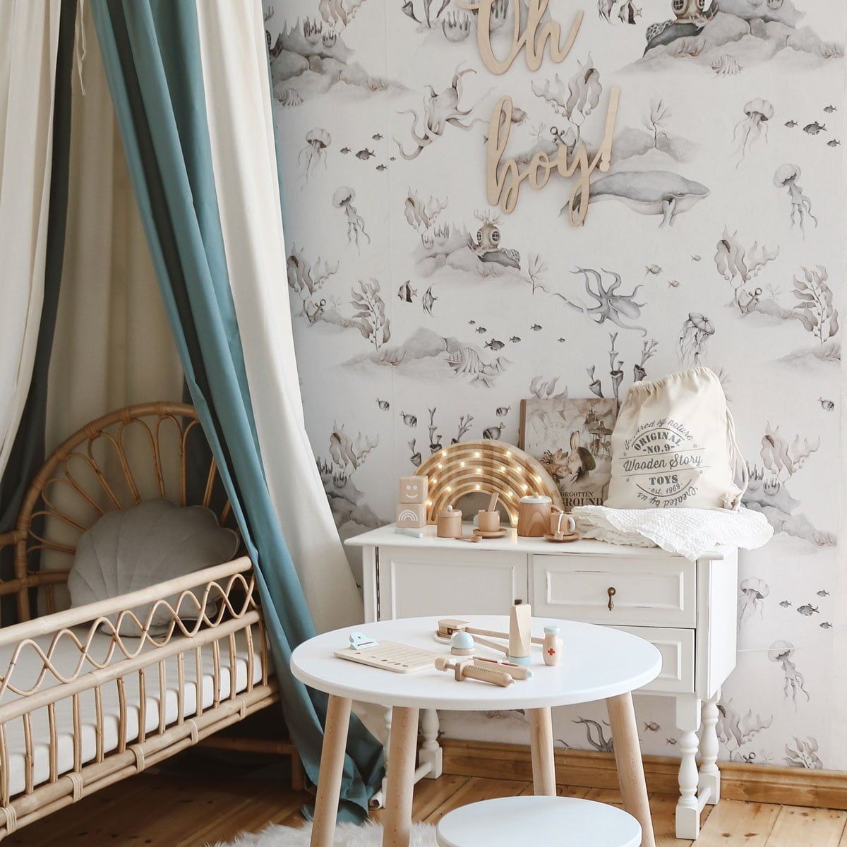 Papel de parede fundo do mar estilo vintage — imagem 7