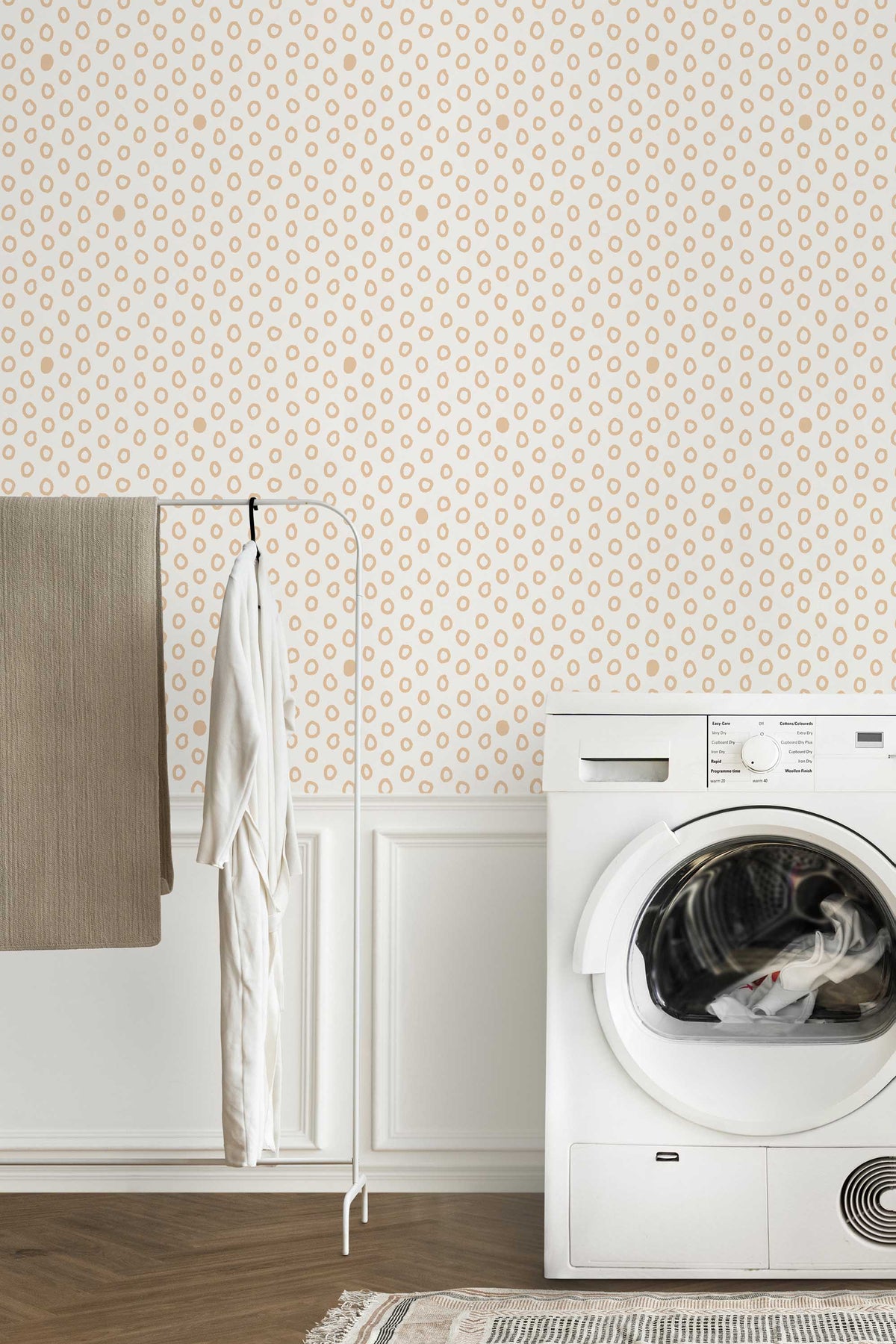 Papel de parede bolinhas pêssego estilo boho — imagem 3