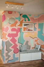Mural de parede doodle colorido infantil