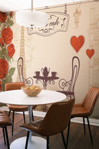 Mural de parede café parisiense vintage