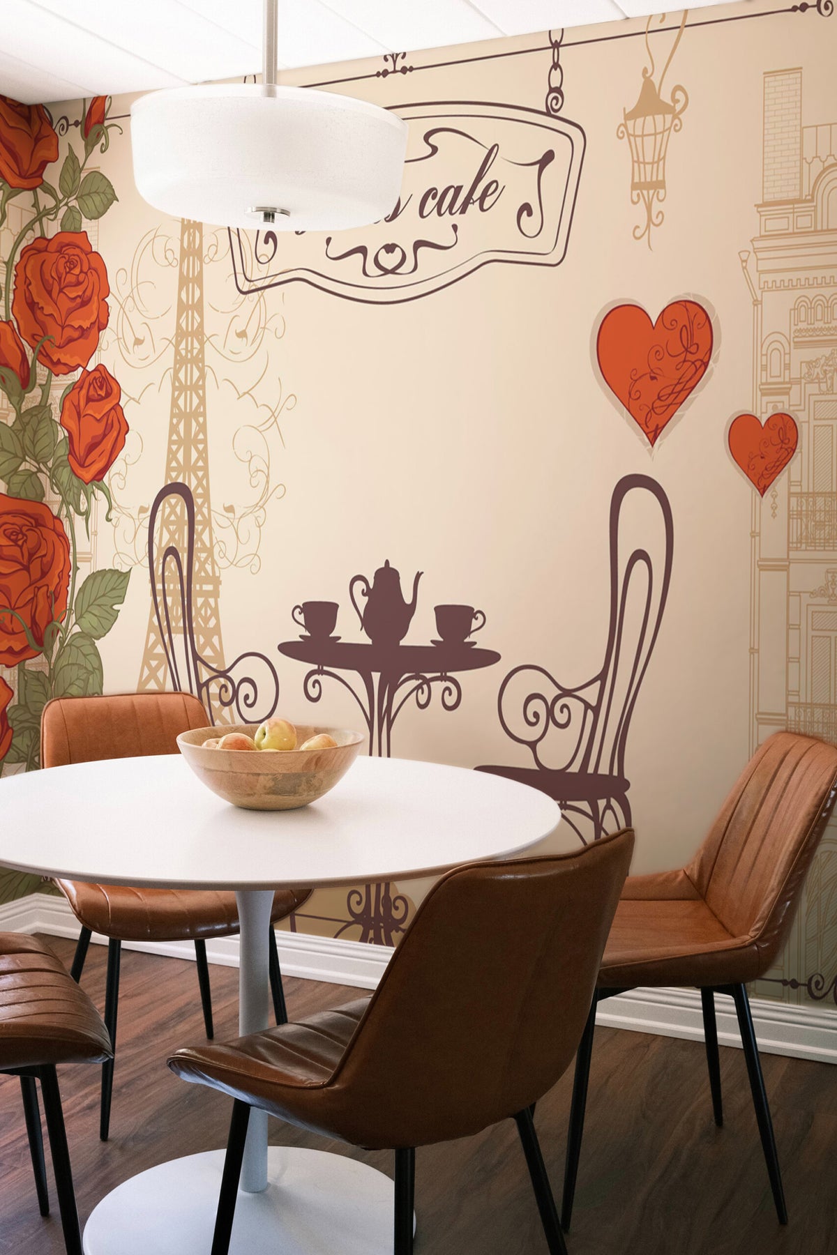 Mural de parede café parisiense vintage