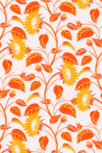 Papel de parede girassóis retro tons quentes — imagem 2