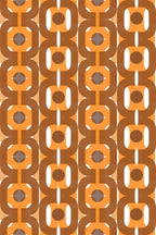 Papel de parede geométrico retro castanho e laranja — imagem 2
