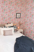 Papel de parede peónias aquarela estilo botânico