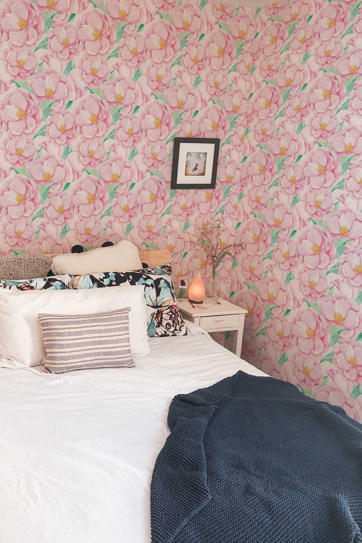 Papel de parede peónias aquarela estilo botânico