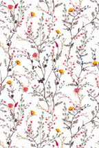 Papel de parede floral botânico vintage bege e branco — imagem 2